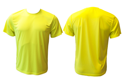 Luchten veiligheid boot T-shirt, Fluo geel, UPF 40 +